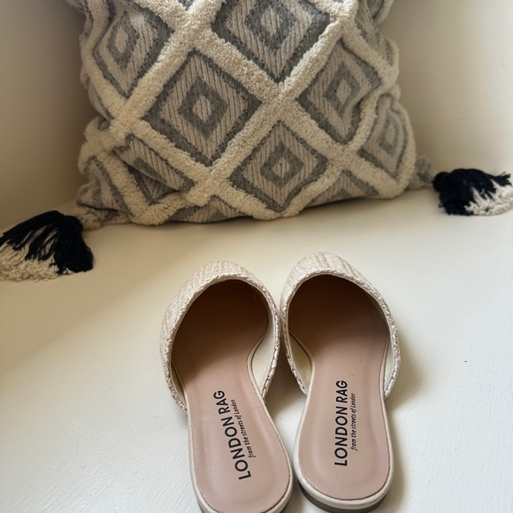 London Rag woven raffia mule slides ivory size 6.5 - Picture 3 of 6